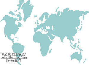 Карта мира 03 :: трафарет для рисования предметов :: купить с доставкой безпредоплаты (многоразовый из пластика)